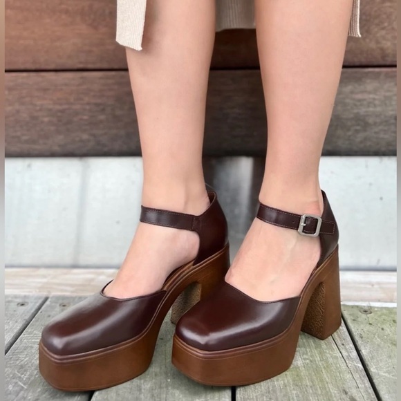 🆕FREE PEOPLE Gwen Platform Mary Janes-Size 8.5 - Picture 2 of 16